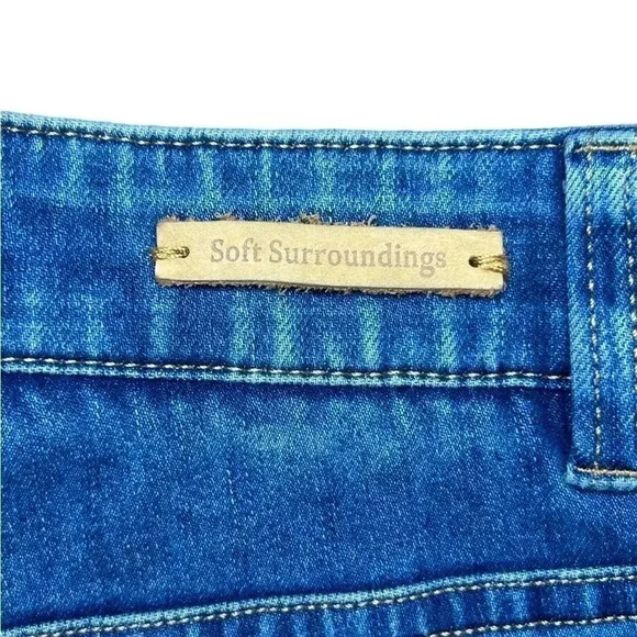 Soft Surroundings Women’s Denim Pull On Bermuda Shorts Size L - Picture 6 of 7